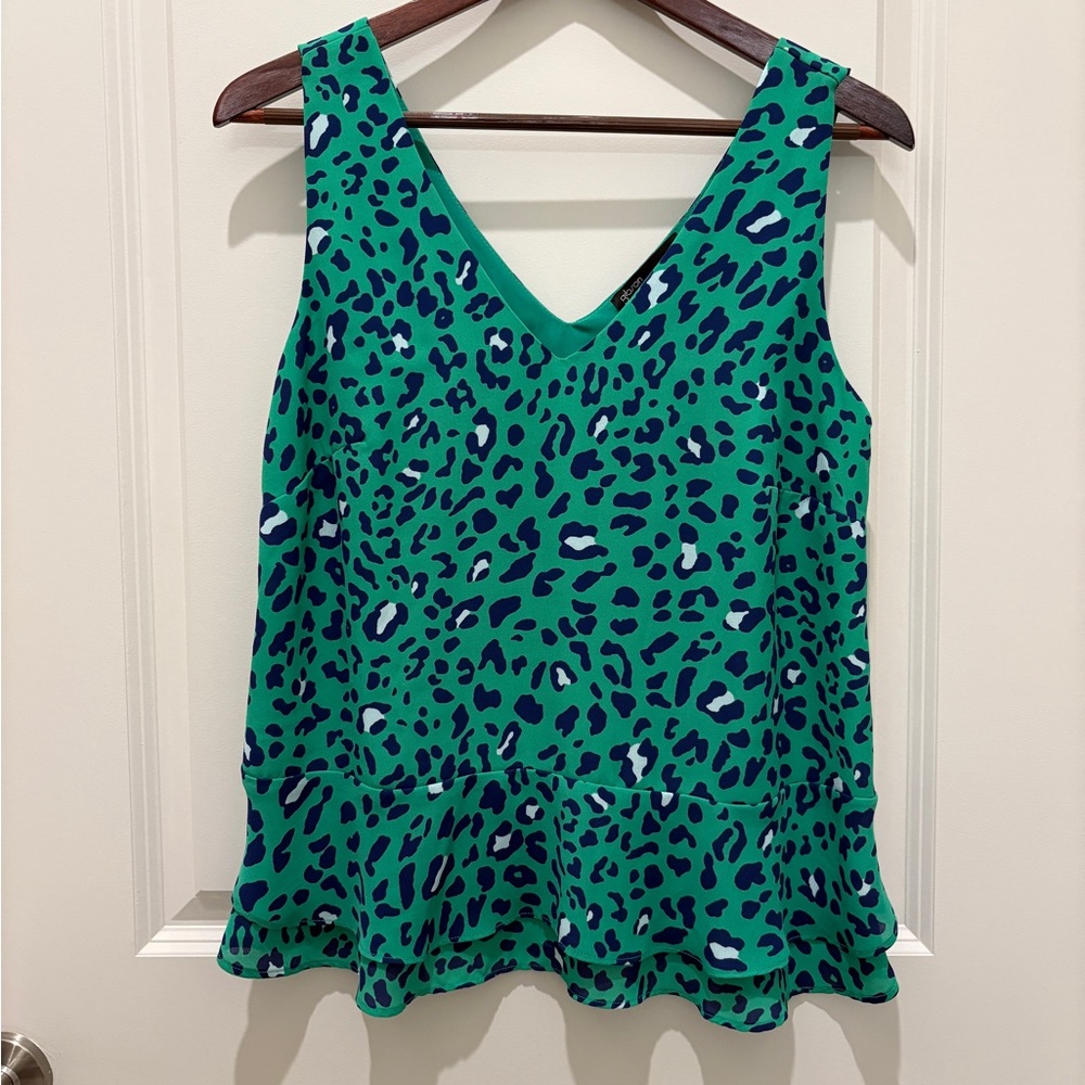 Green Leopard Print Tank Top